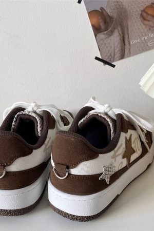 Casual Day Outfits, Easy Trendy Outfits Brown Star Aesthetic Sneakers