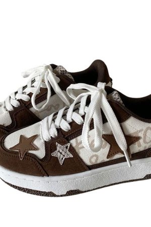 Casual Day Outfits, Easy Trendy Outfits Brown Star Aesthetic Sneakers