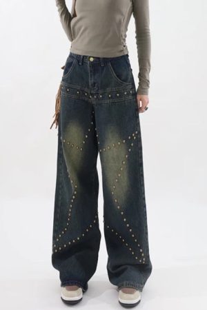 Casual Day Outfits, Easy Trendy Outfits Brown Star Rivet Jeans