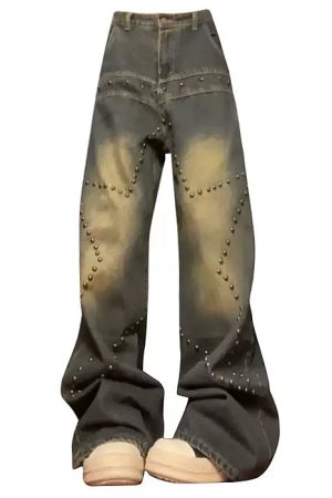 Casual Day Outfits, Easy Trendy Outfits Brown Star Rivet Jeans