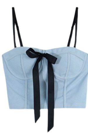 Casual Day Outfits, Easy Trendy Outfits Bustier Top with Front Bow