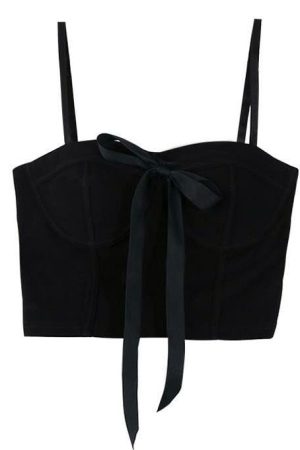 Casual Day Outfits, Easy Trendy Outfits Bustier Top with Front Bow