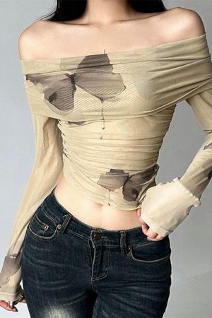 Casual Day Outfits, Easy Trendy Outfits Butterfly Aesthetic Bardot Top