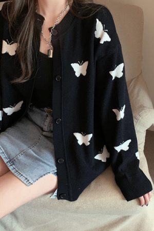 Casual Day Outfits, Easy Trendy Outfits Butterfly Cardigan