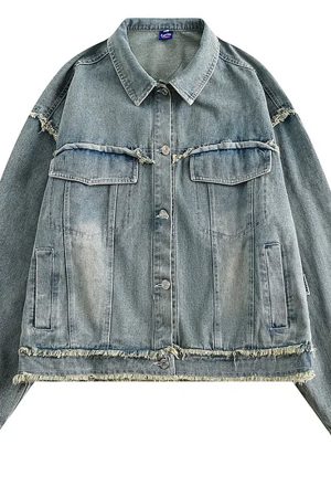Casual Day Outfits, Easy Trendy Outfits Butterfly Patch Y2K Denim Jacket
