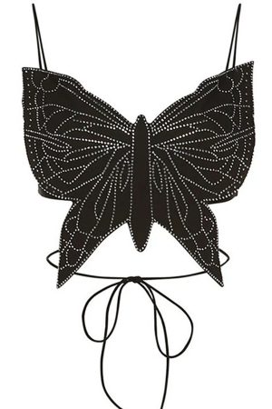 Casual Day Outfits, Easy Trendy Outfits Butterfly-Shaped Backless Top