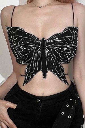 Casual Day Outfits, Easy Trendy Outfits Butterfly-Shaped Backless Top