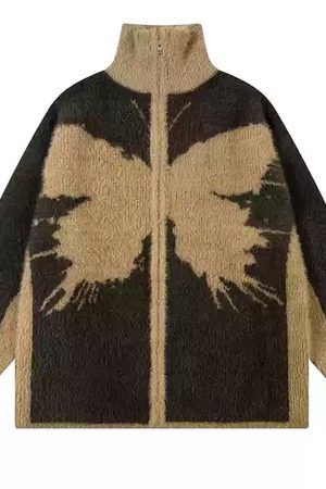 Casual Day Outfits, Easy Trendy Outfits Butterfly Zip-Up Jacket