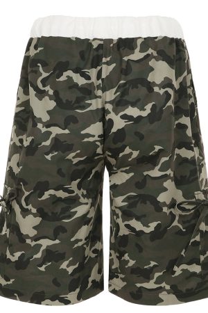 Casual Day Outfits, Easy Trendy Outfits Camouflage Bow Side Cargo Shorts