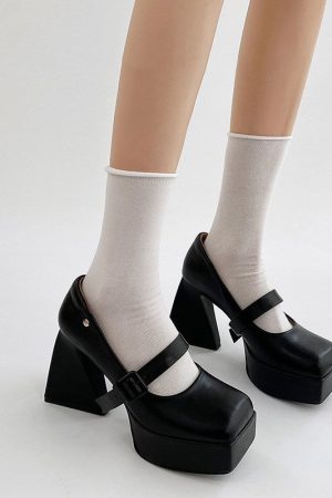 Casual Day Outfits, Easy Trendy Outfits Campus Queen Platform Mary Janes