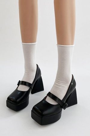 Casual Day Outfits, Easy Trendy Outfits Campus Queen Platform Mary Janes