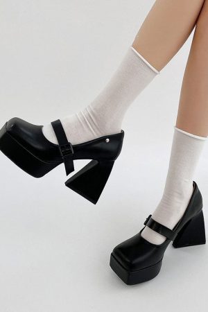 Casual Day Outfits, Easy Trendy Outfits Campus Queen Platform Mary Janes