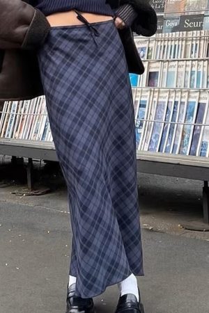 Casual Day Outfits, Easy Trendy Outfits Campus Secrets Plaid Maxi Skirt