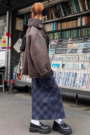 Casual Day Outfits, Easy Trendy Outfits Campus Secrets Plaid Maxi Skirt