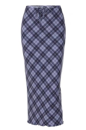 Casual Day Outfits, Easy Trendy Outfits Campus Secrets Plaid Maxi Skirt