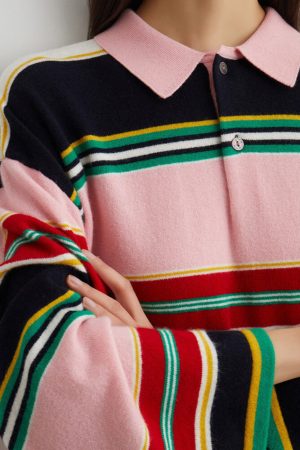 Casual Day Outfits, Easy Trendy Outfits Campus Secrets Stripe Rugby Polo Shirt