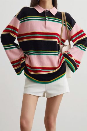 Casual Day Outfits, Easy Trendy Outfits Campus Secrets Stripe Rugby Polo Shirt