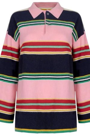 Casual Day Outfits, Easy Trendy Outfits Campus Secrets Stripe Rugby Polo Shirt
