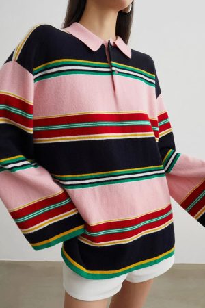 Casual Day Outfits, Easy Trendy Outfits Campus Secrets Stripe Rugby Polo Shirt