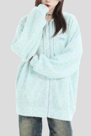 Casual Day Outfits, Easy Trendy Outfits Casual Friday Knit Zip Hoodie