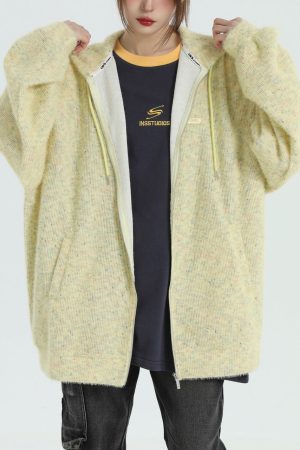 Casual Day Outfits, Easy Trendy Outfits Casual Friday Knit Zip Hoodie