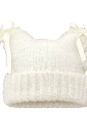 Casual Day Outfits, Easy Trendy Outfits Cat Ear Beanie with Bows