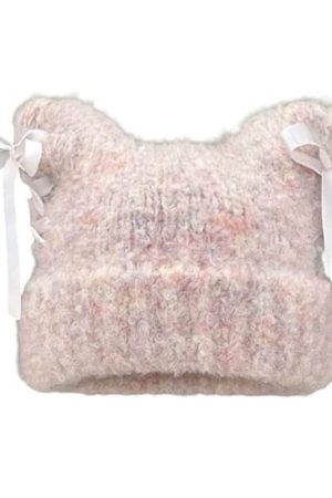 Casual Day Outfits, Easy Trendy Outfits Cat Ear Beanie with Bows