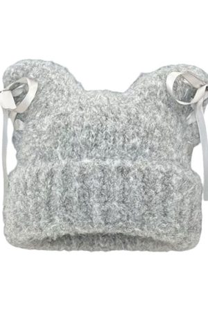 Casual Day Outfits, Easy Trendy Outfits Cat Ear Beanie with Bows