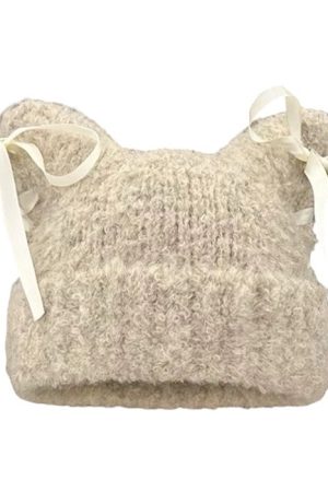 Casual Day Outfits, Easy Trendy Outfits Cat Ear Beanie with Bows