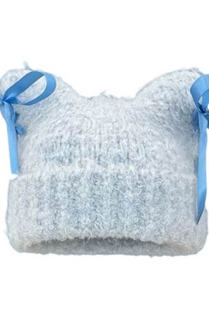 Casual Day Outfits, Easy Trendy Outfits Cat Ear Beanie with Bows