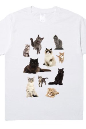 Casual Day Outfits, Easy Trendy Outfits Cat Print Aesthetic T-Shirt