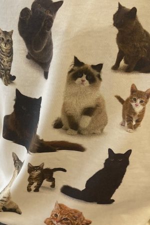 Casual Day Outfits, Easy Trendy Outfits Cat Print Aesthetic T-Shirt