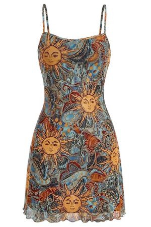 Casual Day Outfits, Easy Trendy Outfits Celestial Magic Mini Dress