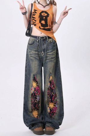Casual Day Outfits, Easy Trendy Outfits Celestial Magic Wide Leg Jeans