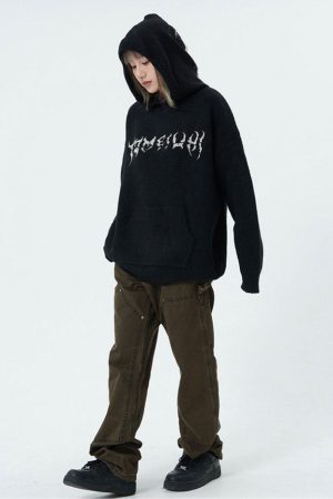 Casual Day Outfits, Easy Trendy Outfits Centipede Knit Hoodie