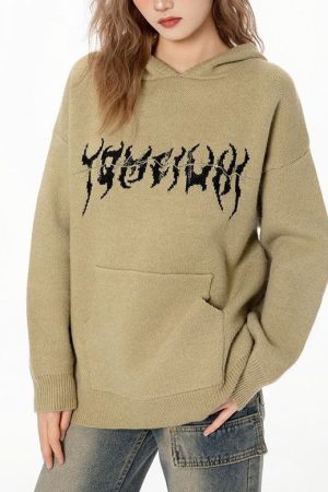 Casual Day Outfits, Easy Trendy Outfits Centipede Knit Hoodie