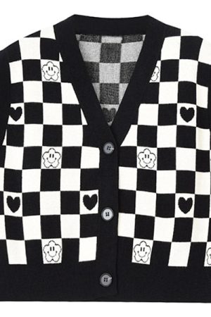 Casual Day Outfits, Easy Trendy Outfits Checkerboard Cropped Vest