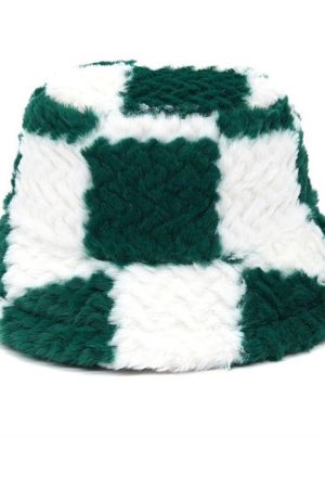 Casual Day Outfits, Easy Trendy Outfits Checkered Fuzzy Bucket Hat