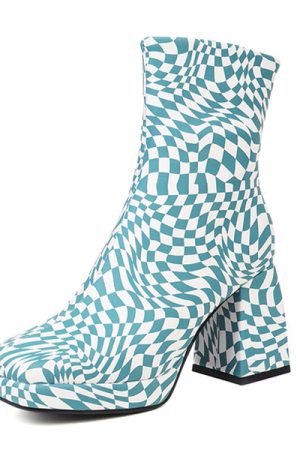 Casual Day Outfits, Easy Trendy Outfits Checkered Platform Boots