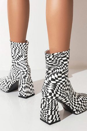 Casual Day Outfits, Easy Trendy Outfits Checkered Platform Boots