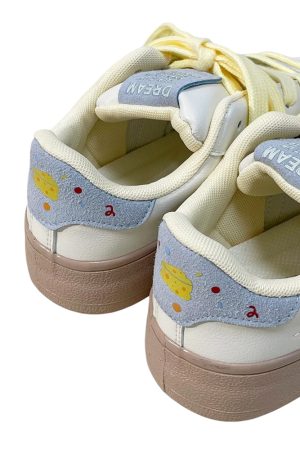 Casual Day Outfits, Easy Trendy Outfits Cheese Print Aesthetic Sneakers