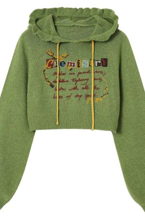 Casual Day Outfits, Easy Trendy Outfits Chemistry Knit Cropped Hoodie