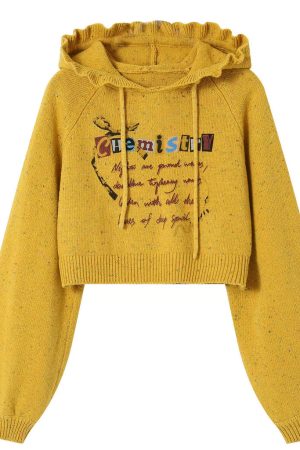 Casual Day Outfits, Easy Trendy Outfits Chemistry Knit Cropped Hoodie