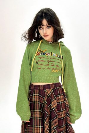 Casual Day Outfits, Easy Trendy Outfits Chemistry Knit Cropped Hoodie