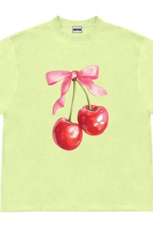 Casual Day Outfits, Easy Trendy Outfits Cherry Bow Graphic T-Shirt