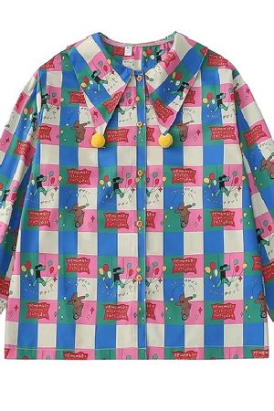 Casual Day Outfits, Easy Trendy Outfits Circus Core Aesthetic Collar Shirt