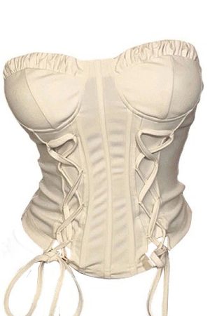 Casual Day Outfits, Easy Trendy Outfits Clean Girl Aesthetic Lace Up Corset