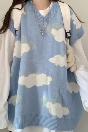 Casual Day Outfits, Easy Trendy Outfits Cloudy Skies Knit Vest