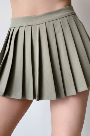Casual Day Outfits, Easy Trendy Outfits Coffee Cream Pleated Skirt