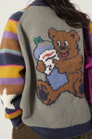 Casual Day Outfits, Easy Trendy Outfits Colorful Striped Indie Kid Zip Sweater